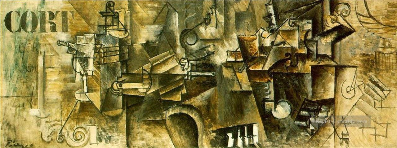 Stillleben sur un piano CORT 1911 kubistisch Ölgemälde